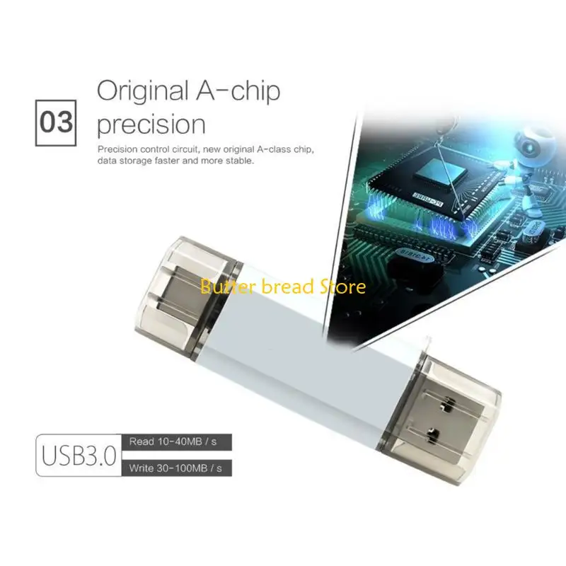 W89C Type-C OTG 2 in 1 USB Memory Photo Drive محرك أقراص فلاش للهاتف الذكي اللوحي