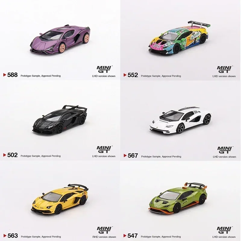 MINIGT 1/64 Lamborghini Series 722 Huracan GT3 803 Aventador SVJ 63 Roadster Diecast Diorama Car Model Toys Collection Gifts