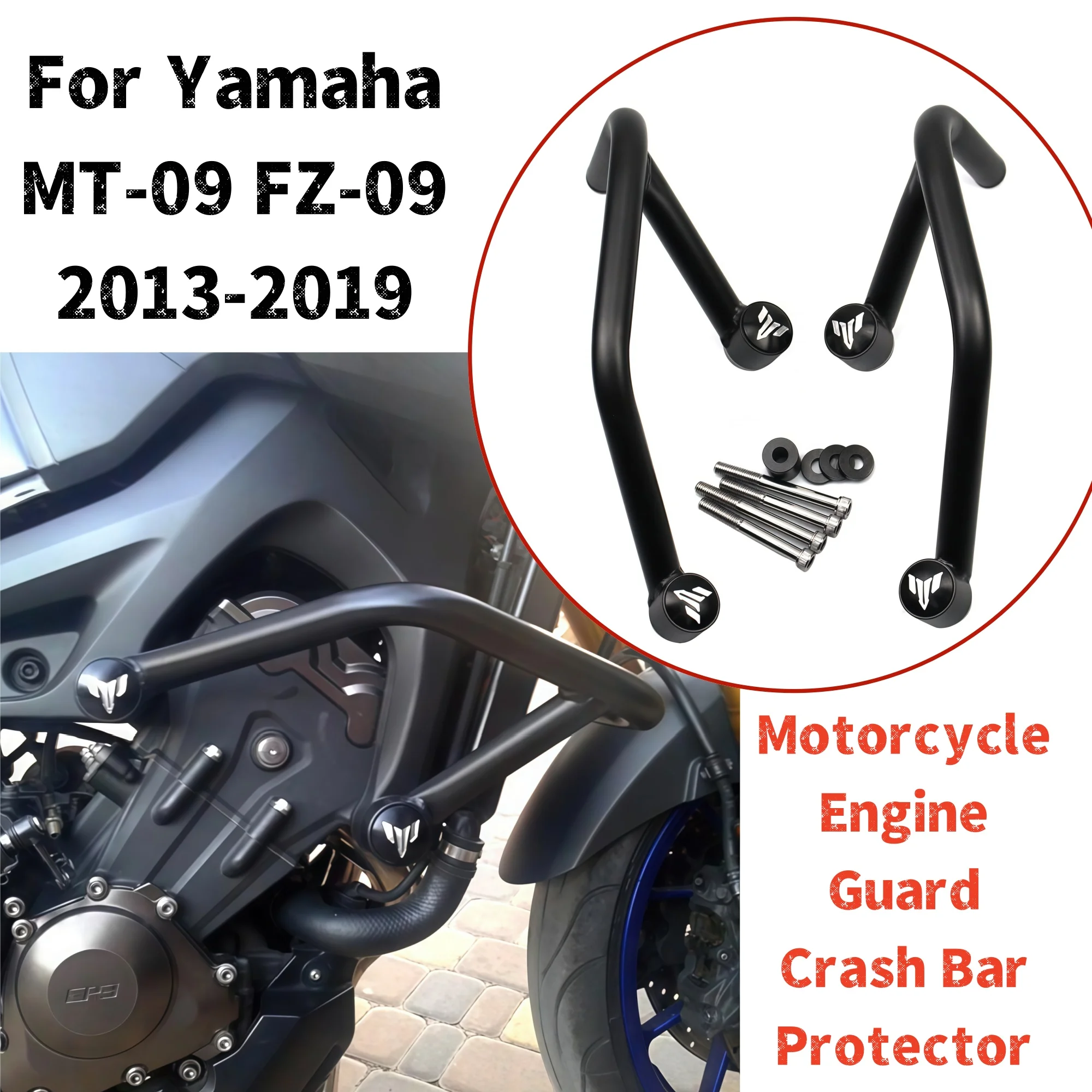 

Motorcycle Engine Guard Highway Crash Bars Bumper Anti Drop Bar Tank Protector For YAMAHA MT-09 FZ-09 MT09 FZ09 2013-2019