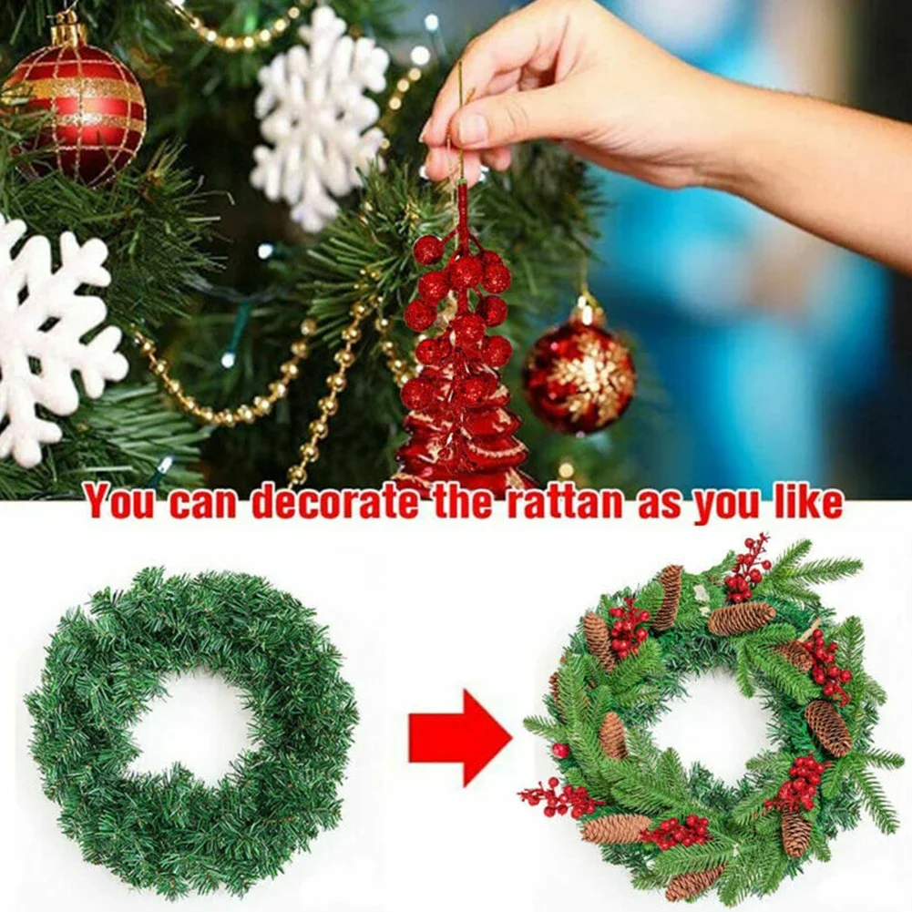 12 Pcs Artificial Christmas Glitter Berries Stems Garland Decorations Xmas Tree Wreath DIY Creation Home Party Decor 23cm