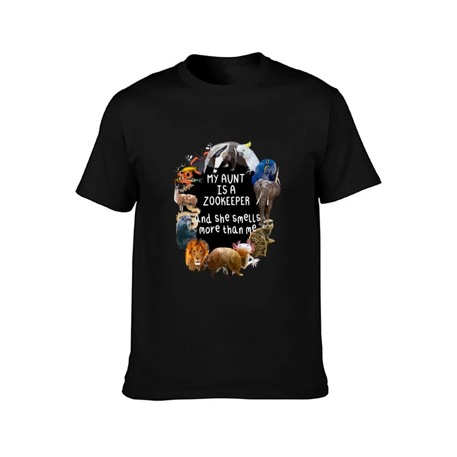 Auntie Zookeeper T-Shirt, Summer Casual Cotton Tee, Oversized Streetwear Tops, Vintage Graphic Print, Loose Fit Short Sleeve