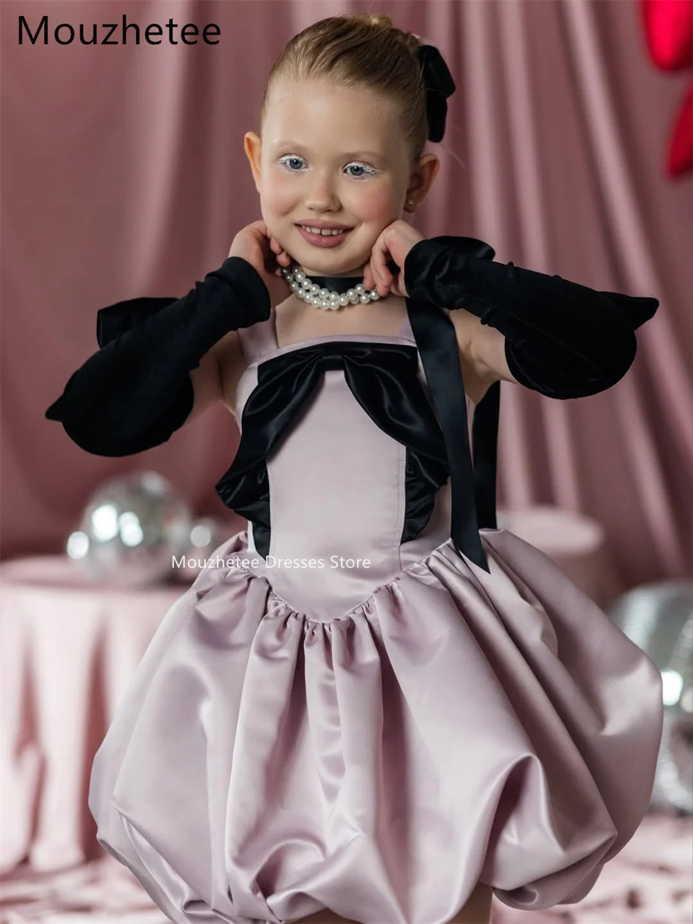 Sukienki dla dziewczynek Mouzhetee, fason A, proste, z kwiatami, na wesele, sukienki na przyjęcie dla dzieci, sukienki dla druhenek, na ramiączkach spaghetti, sukienki na bal, szyte na miarę.