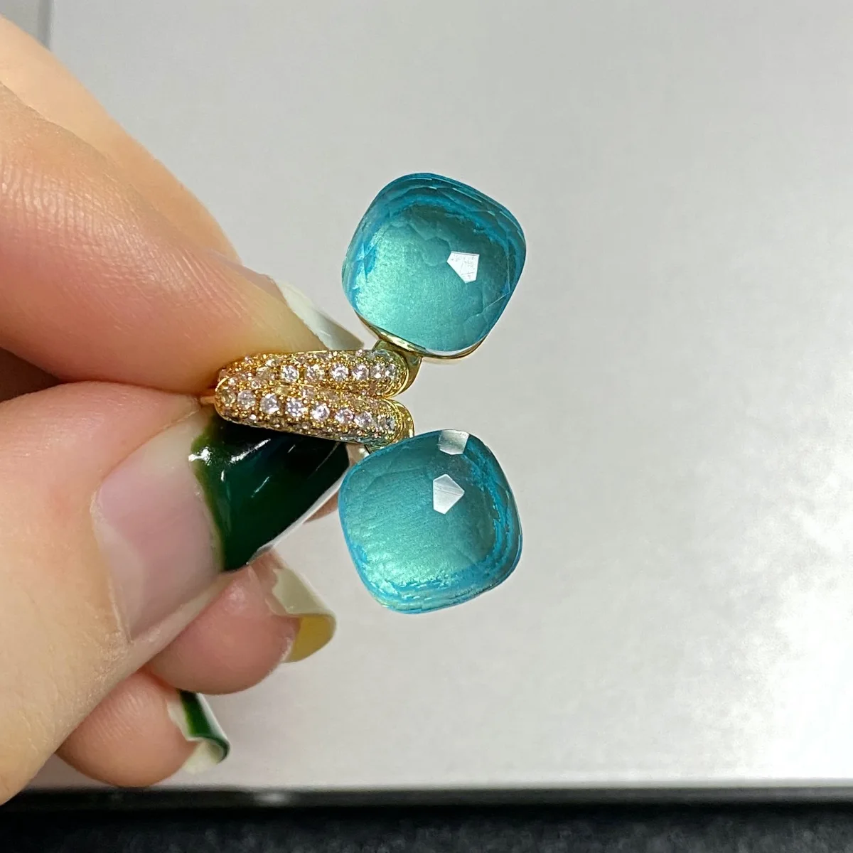 10.6mm Snoep Kleur Oorbellen Inlay Transparante Zirkoon 27 Kleuren Kristallen Oorbellen Vergulde Mode-sieraden Voor Vrouwen