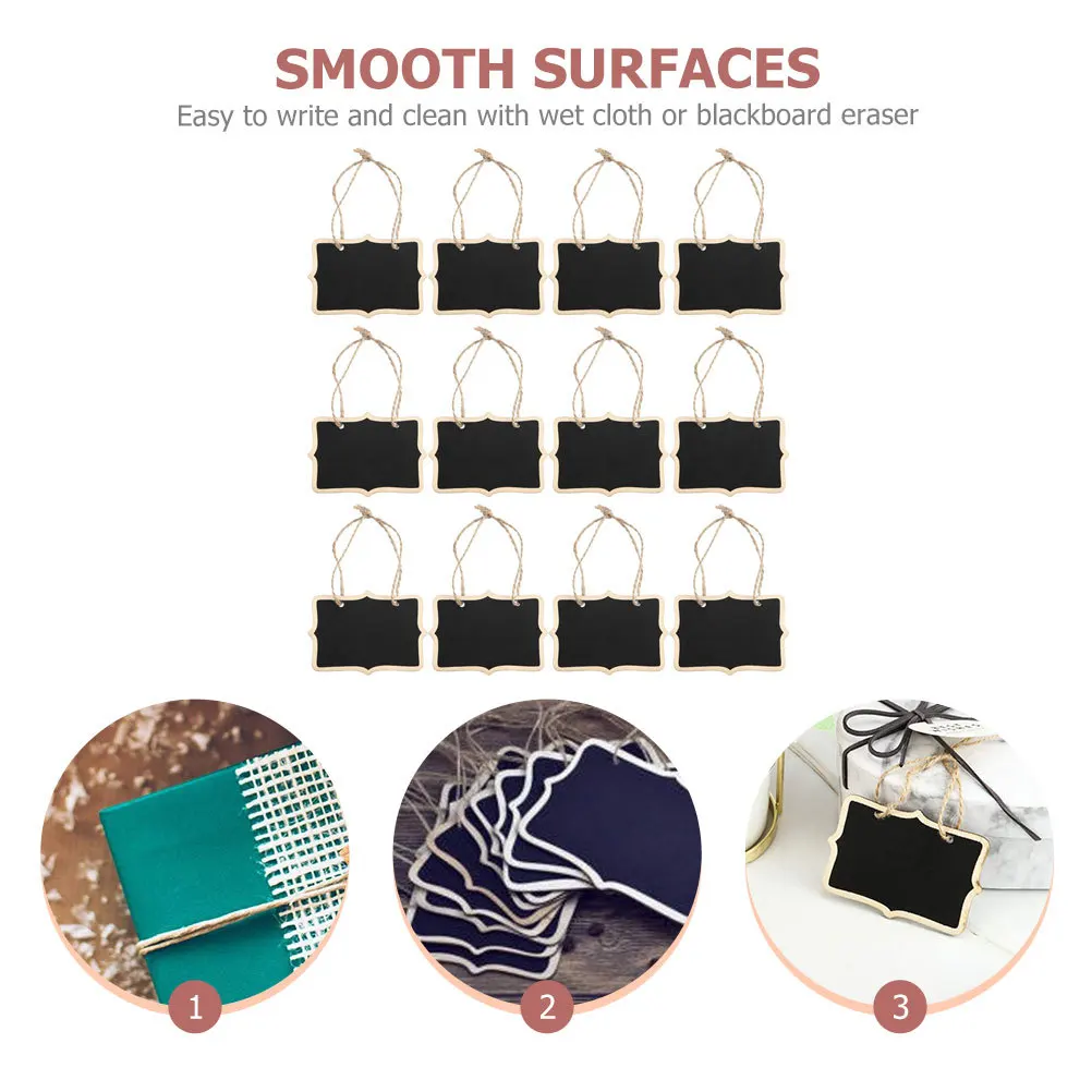 

12Pcs Hanging Chalkboards Wooden Crafts Pendant Perfect for DIY Decorative Projects Hanging Chalkboards Reusable Chalk Boards