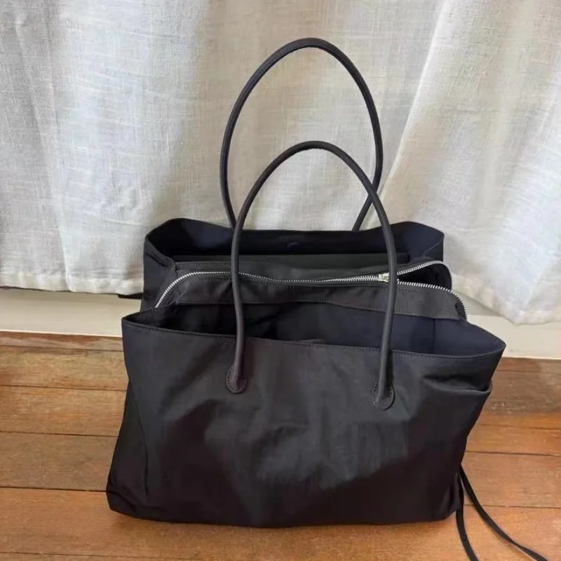 

Водонепроницаемая сумка с несколькими отделениями, минималистичная черная нейлоновая сумка-тоут, большая вместительная сумка унисекс для фитнеса, сумка для компьютера