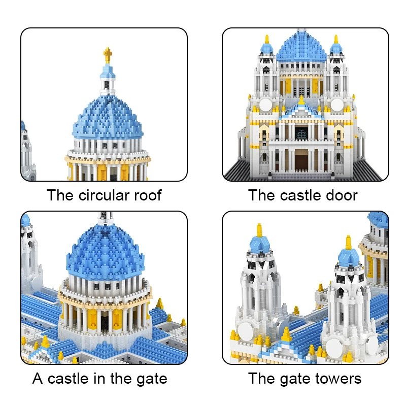 World Architecture Model Building Blocks MOC Famous Great Churches Castle Diamond Micro Decoration Bricks Boys Kids Toys Gifts