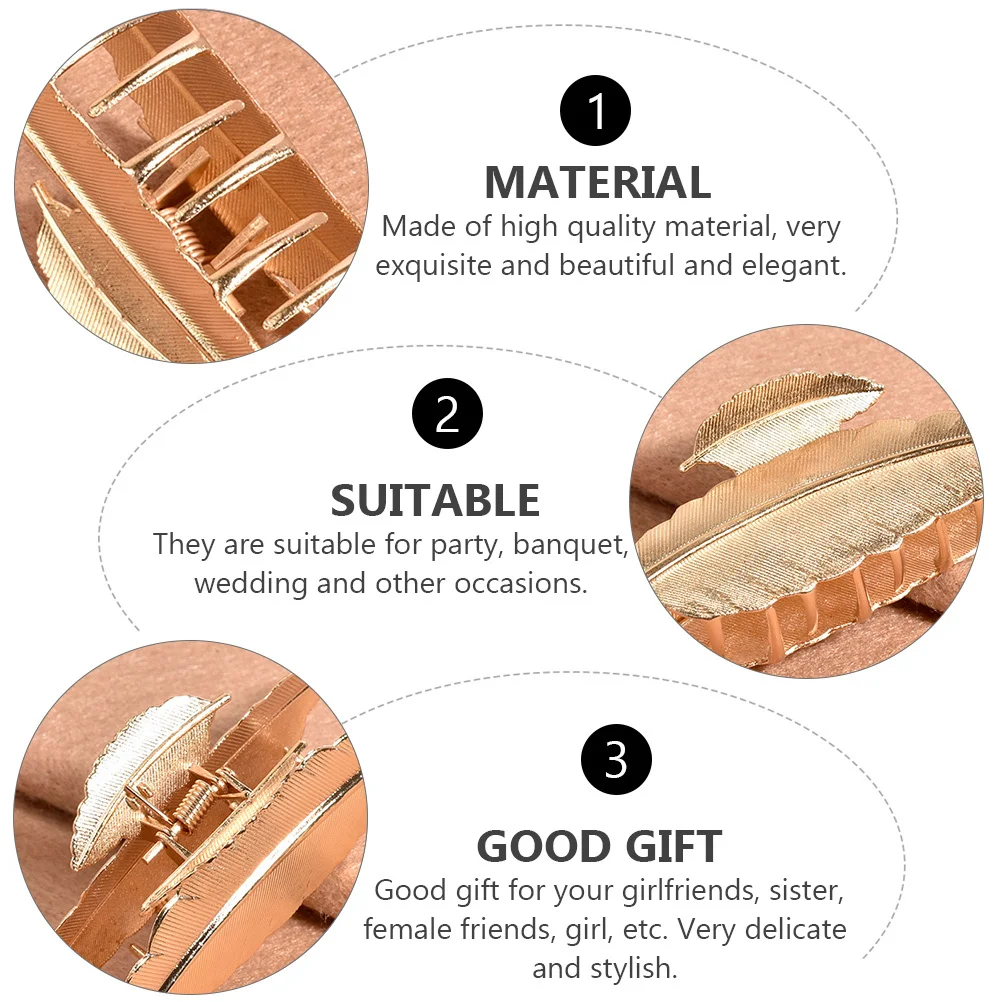 

2 шт., креативная металлическая заколка в форме листа, блестящая заколка, аксессуары для вечеринки, свадьбы, банкета, элегантный стильный подарок