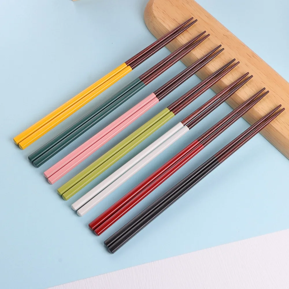 1 Pair New Macaron Color Chopsticks Red Sandalwood Chopsticks Home Table Decoration Holiday Gift