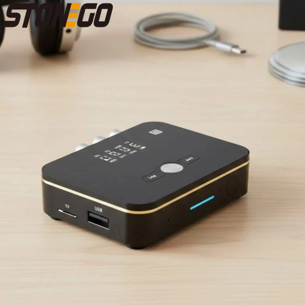 

Bluetooth 5.0 передатчик-приемник, беспроводной аудиоадаптер для ТВ, домашней стереосистемы, автомобиля, ПК, MP3-плеера, высококачественное соединение