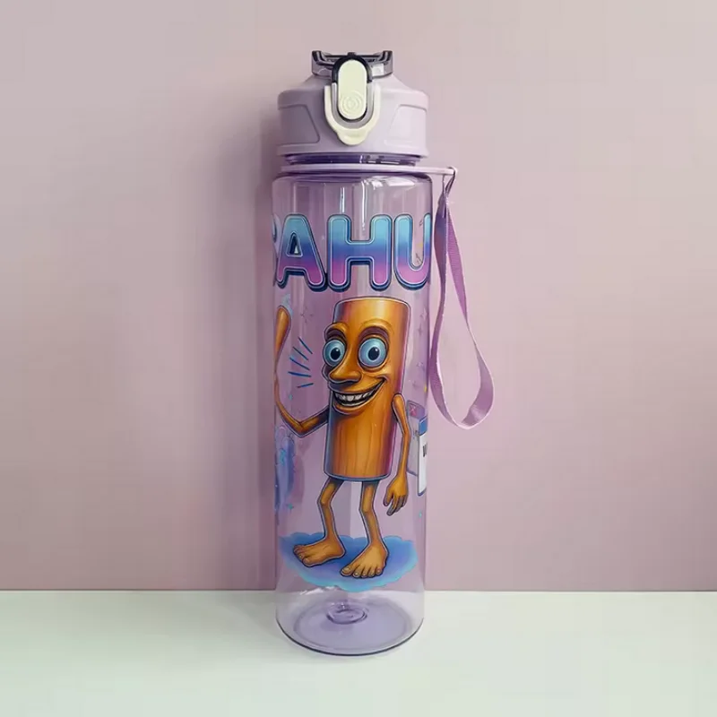 750 مللي الكرتون نمط كوب بلاستك زجاجة ماء المحمولة لطيف كوب بقشة الساخن بيع عالية المظهر الكرتون الأطفال كذاب