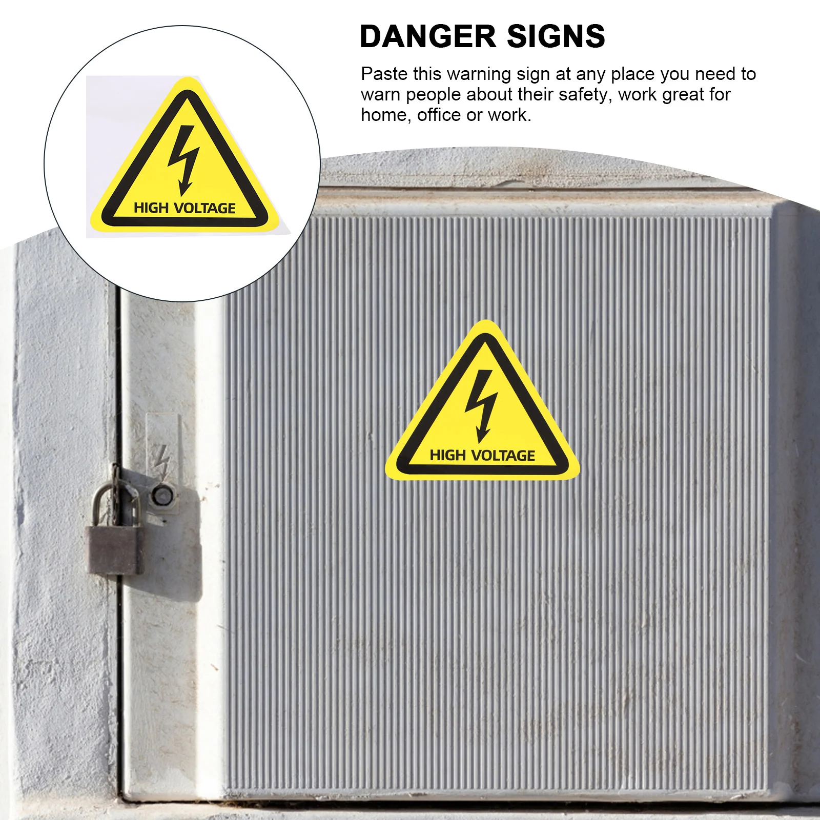 Safety Warning Sign Sticker High Visibility Triangle For Electrical Panels Indoor Outdoor Use High Voltage Label Decal