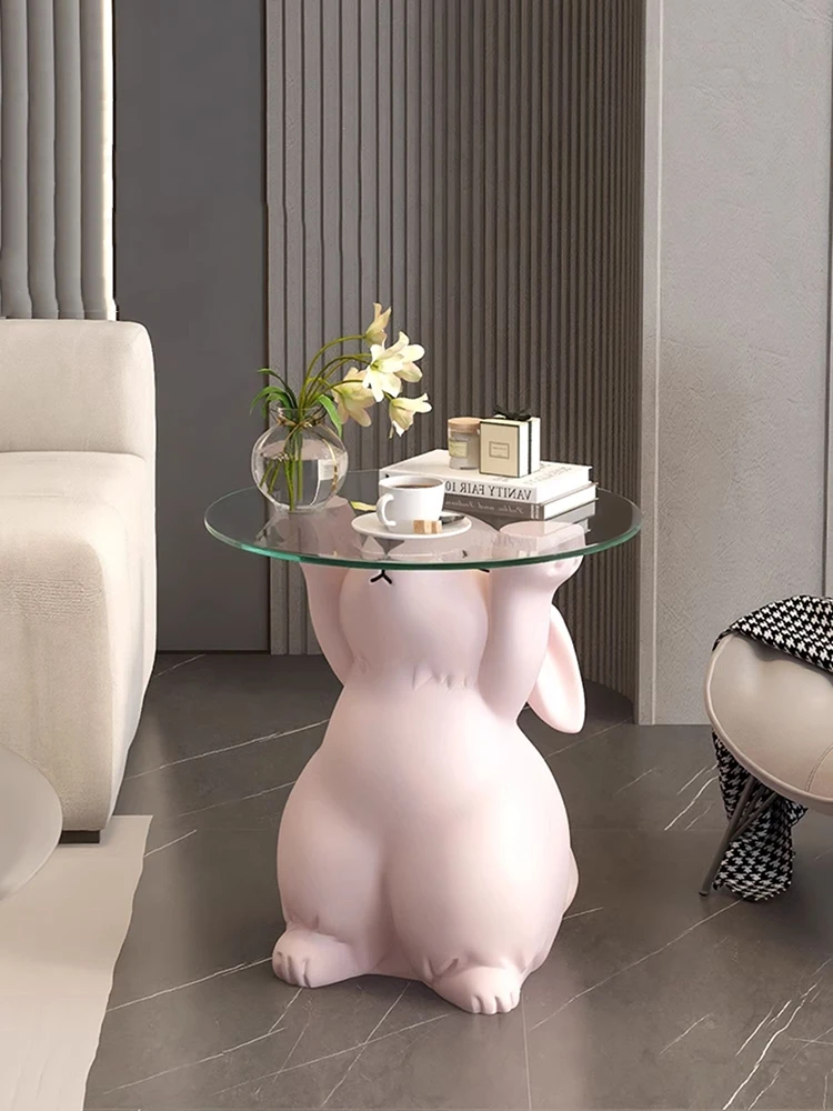 

Home Decor Rabbit Statues Tray Sofa Side Table Bedroom Bedside Tables Creative Coffee Tables Nordic Housewarming Gift Figurines