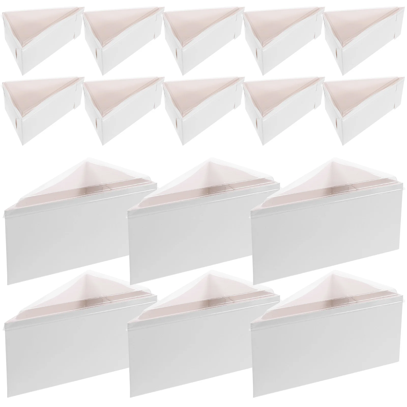 

50Sets Triangle Cake Slice Boxes Practical Cake Container for Cafe Bakery Party Use Bulk Dessert Packaging Boxes