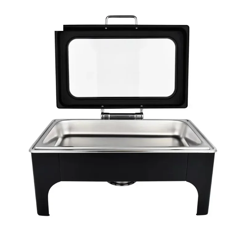 New Type 9L Premium Black Stainless Steel Chafing Dish Buffet Stove Food Warmers For Home Restaurant Hotel Buffet Party