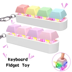 LED Keyboard Key Toy Stress Relief DIY Fidget Button Keycap Fidget Keychain Keyboard Keychain Toys Finger Keyboard Caps Toy Gift