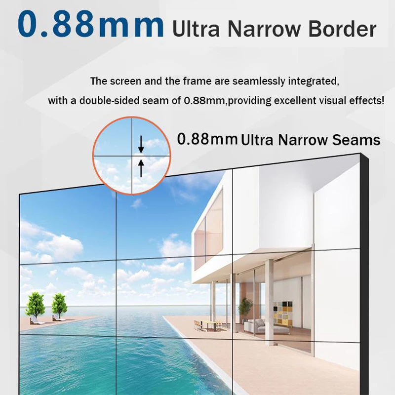 Monitor LCD per interni Videowall Display pubblicitario Cornice stretta 4K HD 2x3 3x3 Pannelli Mulit Schermi di giunzione Video Wall LCD