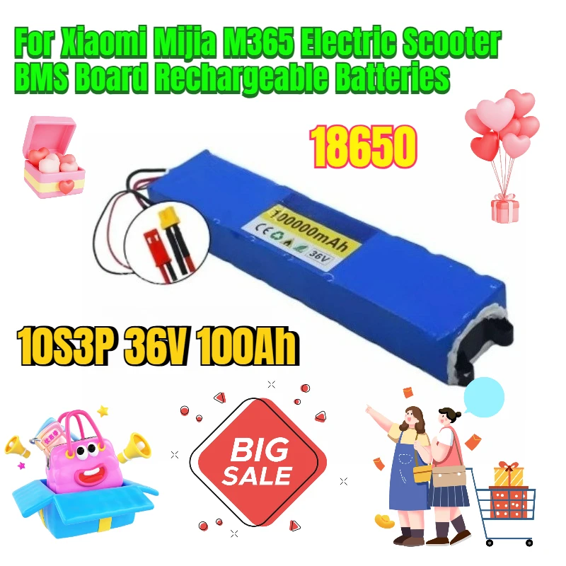 

10S3P 36V 100Ah for Xiaomi Mijia M365 Electric Scooter BMS Board Rechargeable Batteries