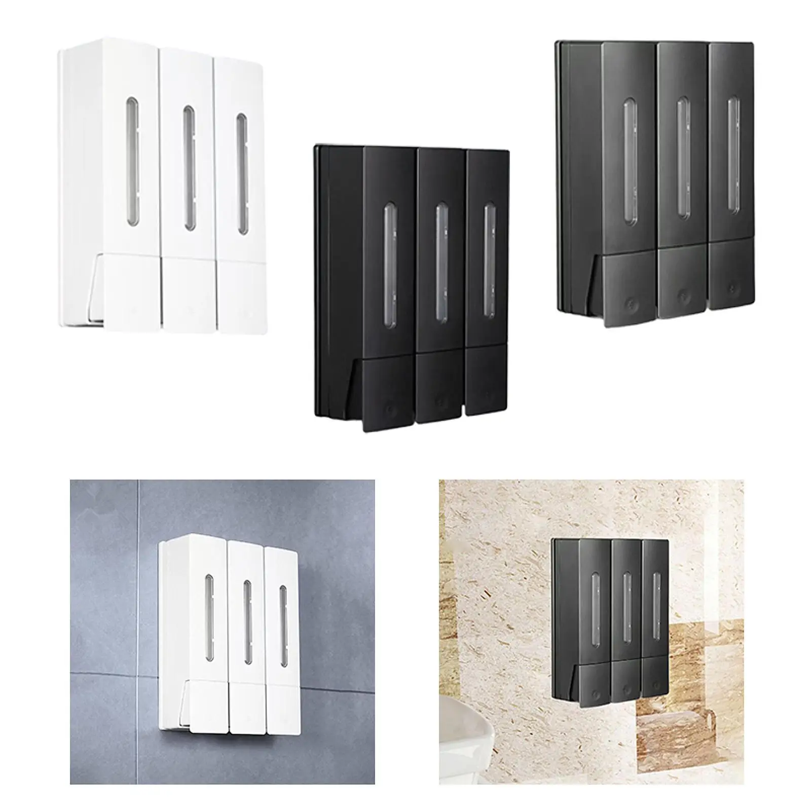 

Soap Dispenser Wall Mounted Shower Shampoo Liquid Dispenser Hand Sanitizer Soap Container Soap and Gel Dispenser for Home Hotel