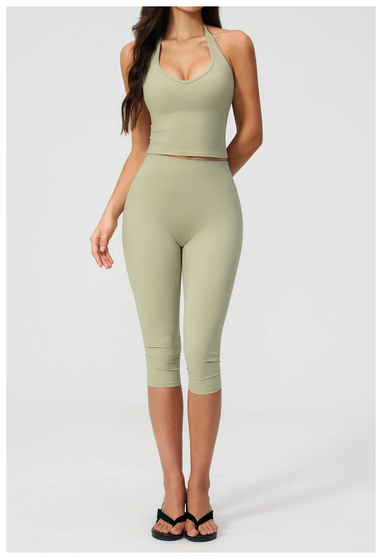 Women Tracksuit Yoga Set 2PCS Sports Set Short Sleeve Fitness Outfits Workout Clothes Running Capri Pants Gym Suit Athletic Wear