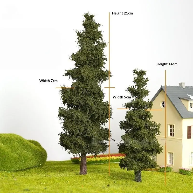 1 pçs material de mesa de areia militar artesanal diy decoração paisagem 14/21cm modelo pinheiro trem layout simulação fio modelo árvore