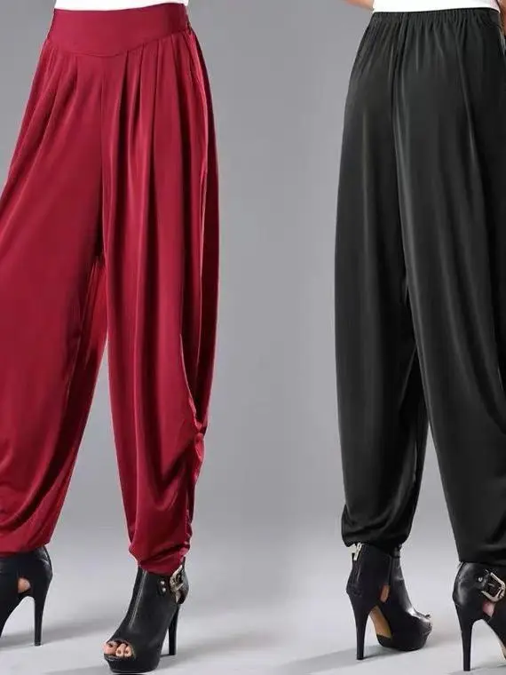

Casual Loose Mommy Style Lantern Pants plus Size Carrot Pants High Waist Polyester Fiber Summer Breathable Comfortable Ladies
