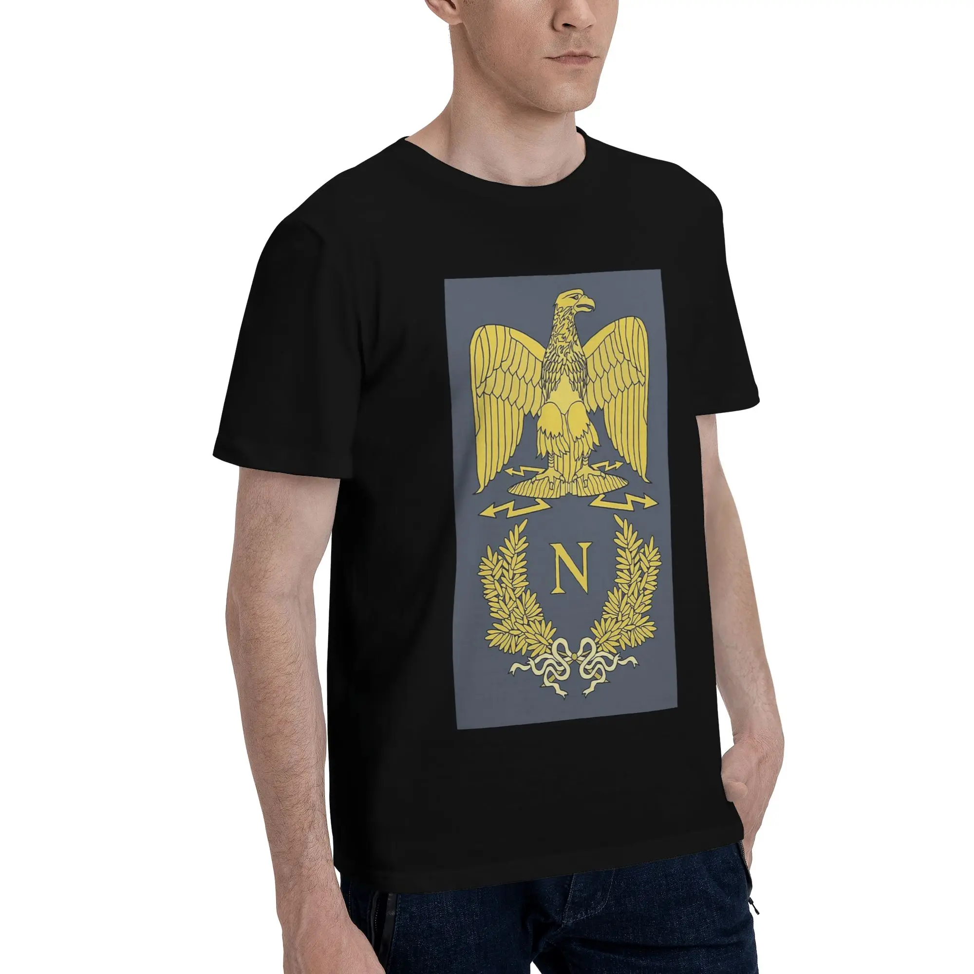 

Мужская футболка Napoleon Bonaparte Emlem, футболки больших размеров, мужские хлопковые футболки с круглым вырезом, короткие летние мужские футболки