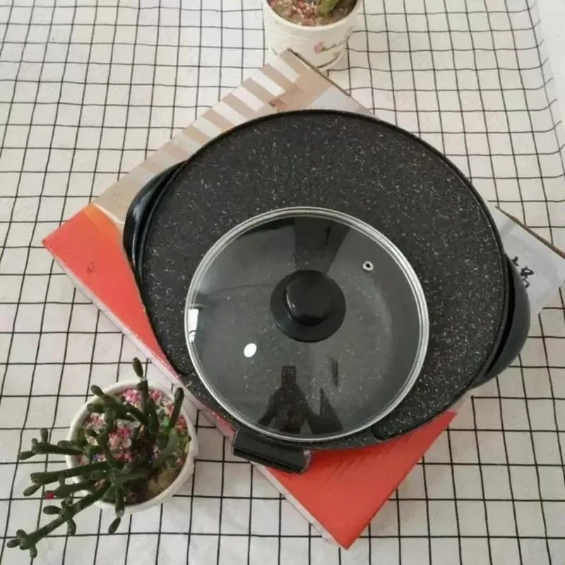 Round Mandarin Duck Multifunctional Electric Heating Pot Non‑Stick Smokeless Cooker for Household Daily Cooking