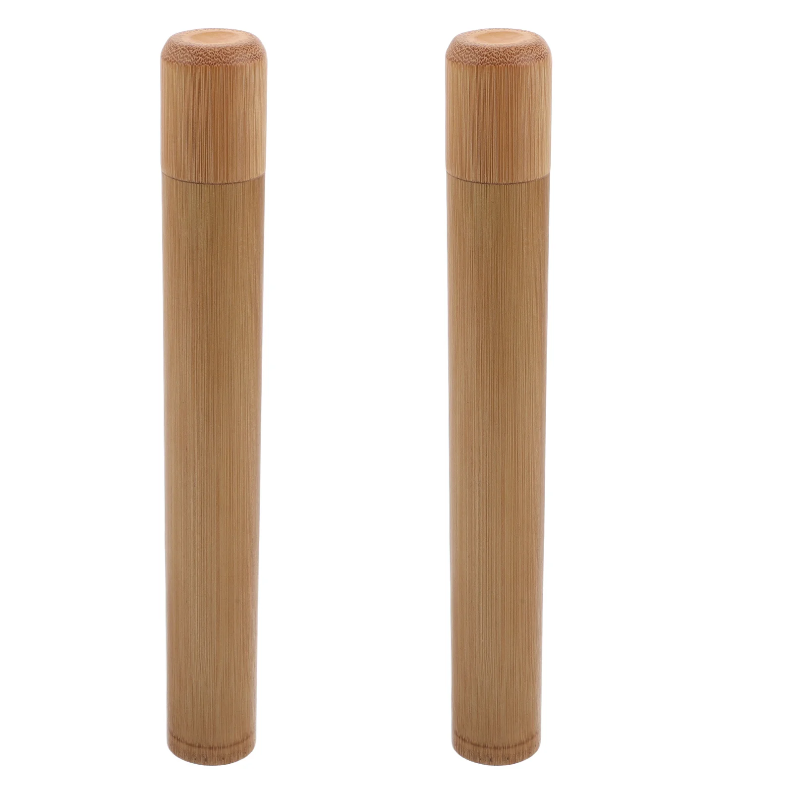 

2Pcs Toothbrush Storage Case Bamboo Travel Tube for Home and Trip Use Easy to Clean Lightweight Reliable Protection