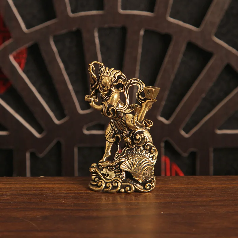 Figurine, Kui Xing Kicking the Star, Desktop Decoration, Bronze Craft