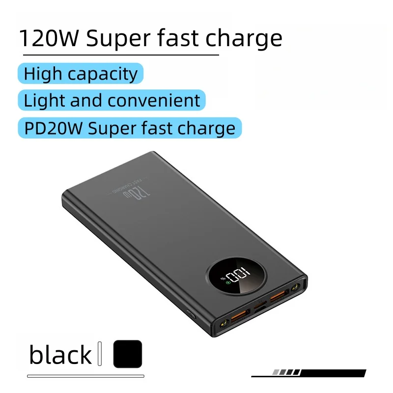 Nuovo Power Bank per Xiaomi 120W 50000mAh PowerBanks batteria di ricarica Super veloce Display digitale ad alta capacità per iPhone Samsung