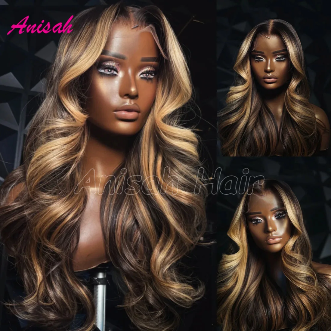 

Парик из натуральных волос Highlight Blonde Wavy, HD прозрачный кружевной фронтальный парик, вьетнамский безклеевой парик из натуральных волос, блонд, цветной парик