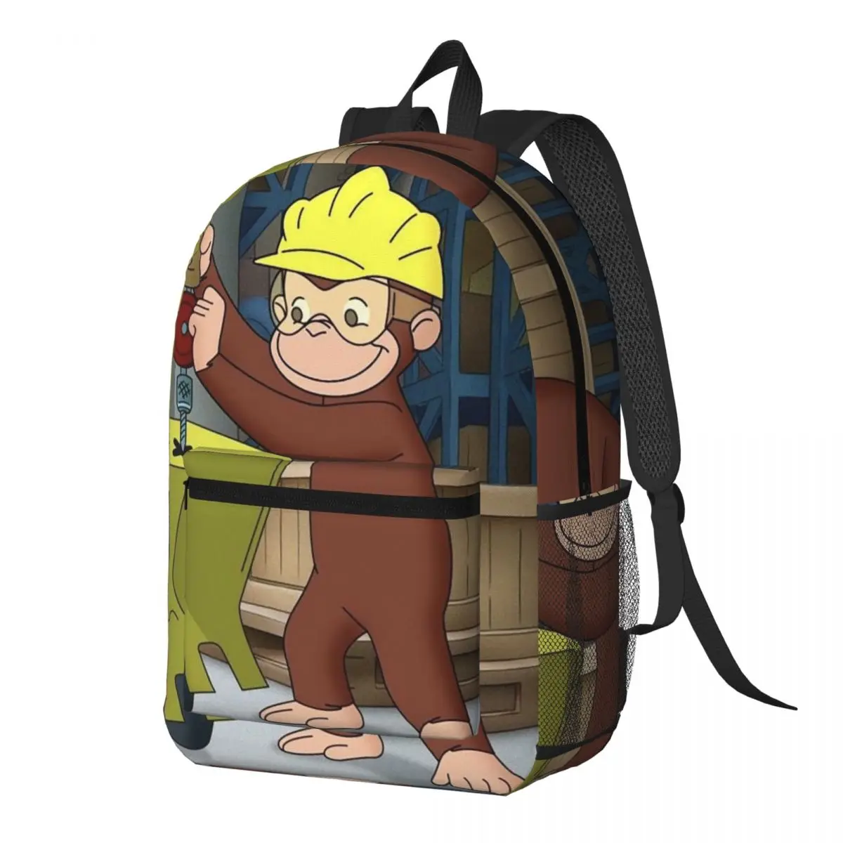 Anime Curious George Monkey Backpack Daypack Large Capacity Children BookBag School Bag Shoulder Bags for Men Women