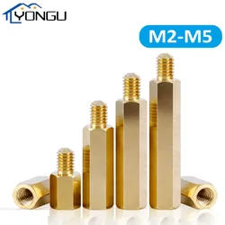 Brass Hex Male Female Standoff Board Rack Stud Hexagon Threaded Pillar PCB Column Motherboard Spacer Screw Bolt M2 M2.5 M3 M4 M5