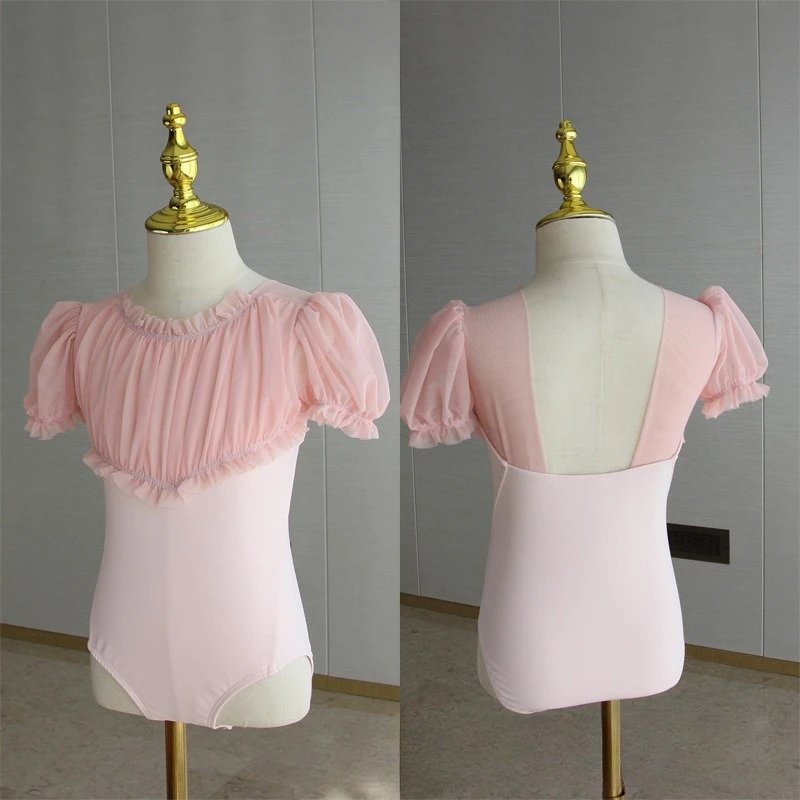 Children Puff Sleeve Dance Leotard Adorable Princess Tutu Skirt Breathable Design Ideal for Girls Ballet and Dance Performance