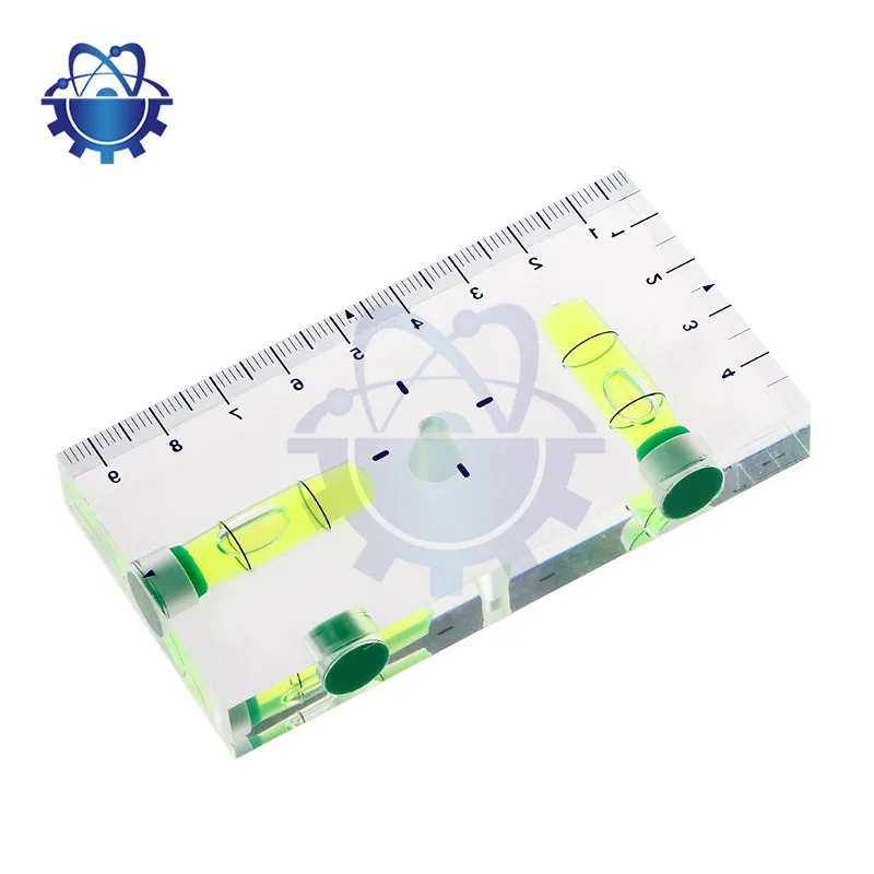 Transparent One Piece Level with Scale Level 2D Bi-Directional Level with Magnetic Mini Bubble at Bottom