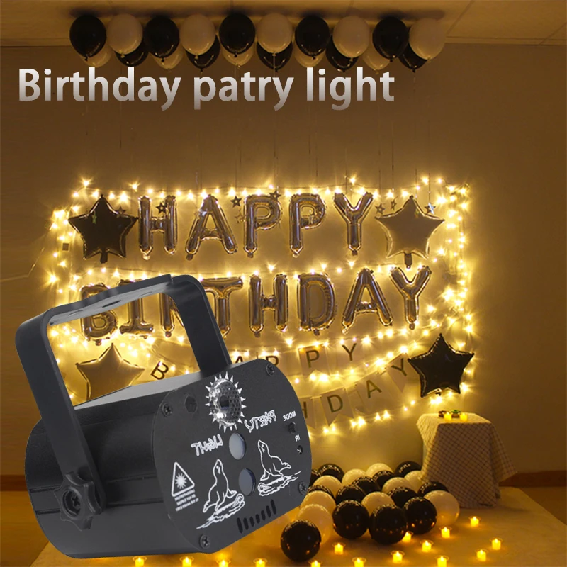 YSH Mini 2IN1 Disco LED Stage Strobe Light White Flashing Projector Remote Voice Control Rechargeable Battery DJ for Night club
