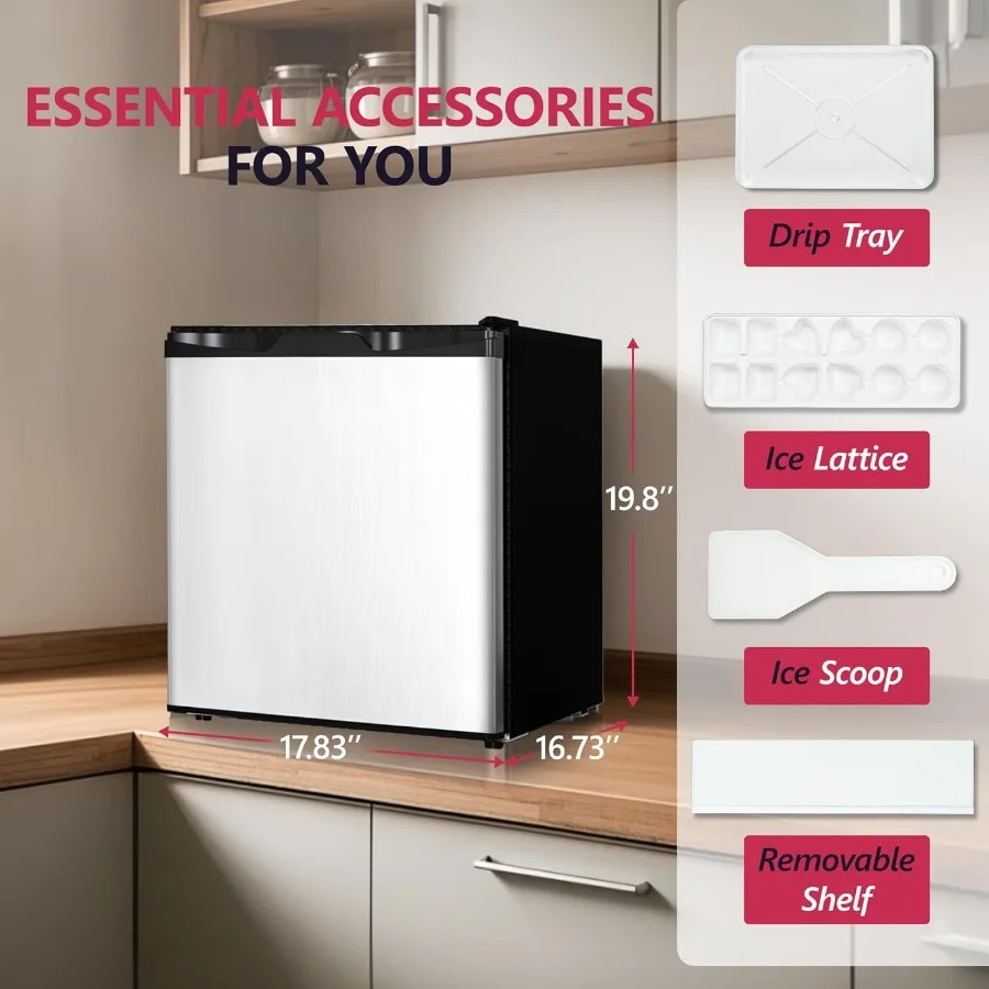 Mini réfrigérateur compact de 1,7 pi3, avec congélateur et porte réversible simple, pour chambre à coucher, dortoir, bureau, Thermostat d'énergie réglable