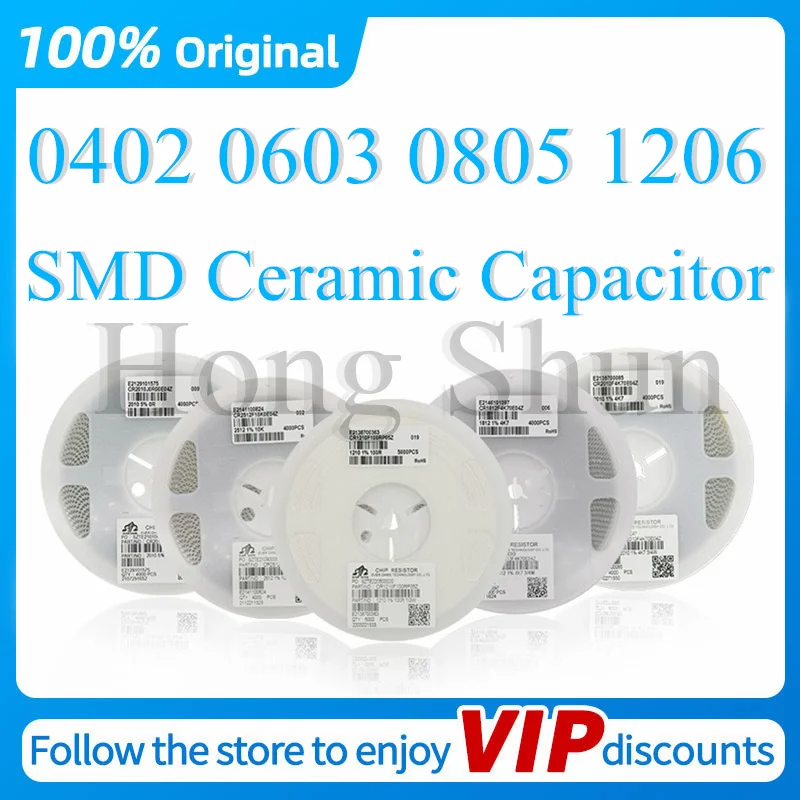 4000Pcs SMD ceramic capacitor 0402 0603 0805 1206 1pF 3.5pF 6.8pF 82pF 100pF 1nF 10nF 1uF 10uF 100nF 220pF 22nF 220nF 47nF 47uF