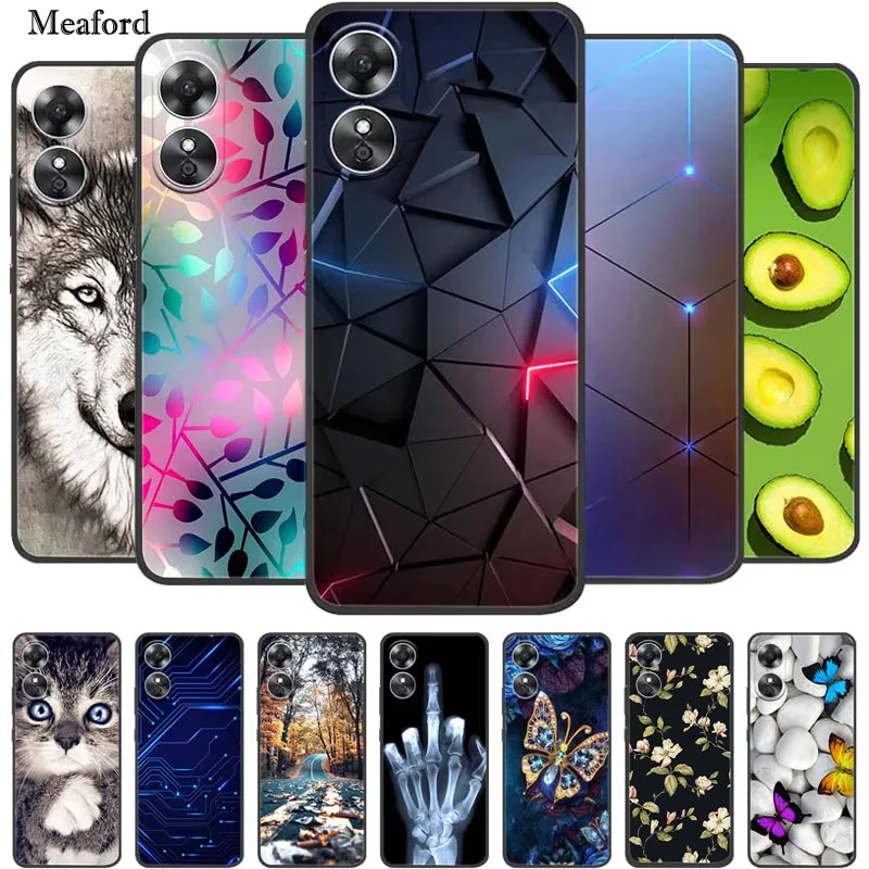 

For Oppo A78 5G Case Animals Phone Back Cover Soft Silicone TPU Cases for Oppo A58 A58X 5G OPPOA78 Capa Shockproof CPH2483 Funda