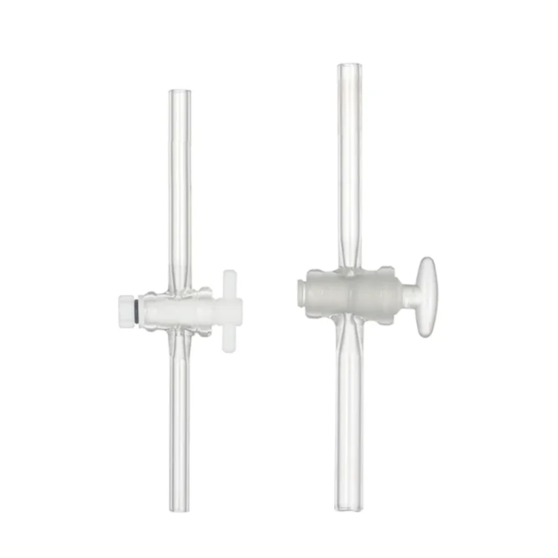 Straight-type two-way glass piston, two-way PTFE piston, single-valve joint connecting pipe