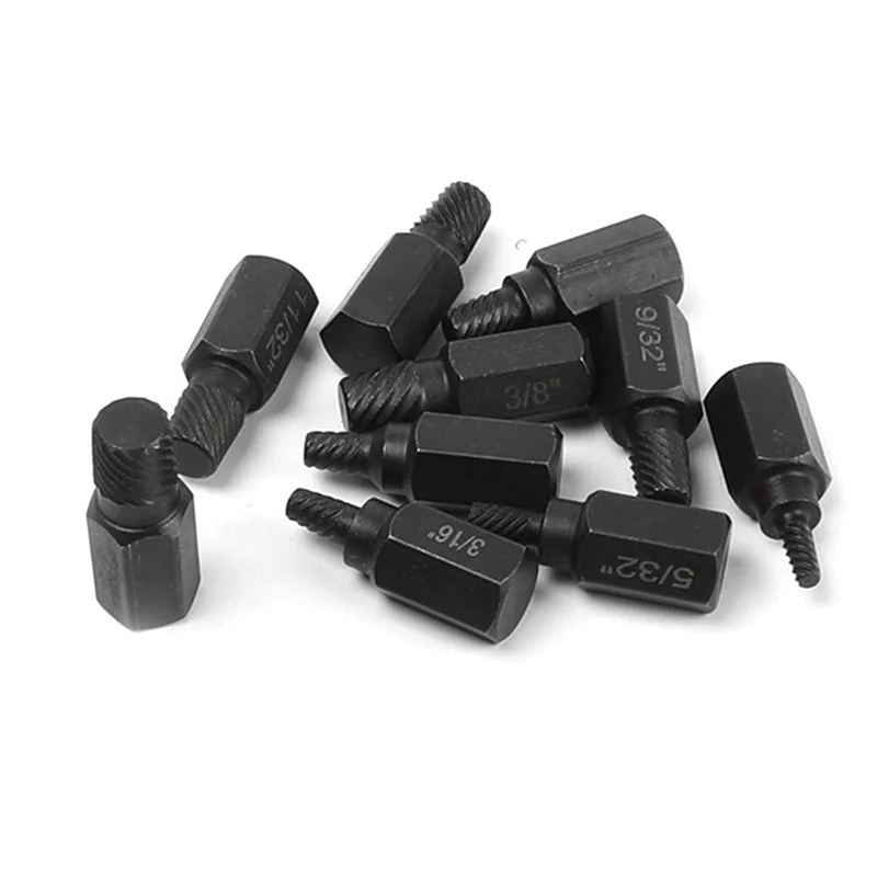 

【Rushed】10Pcs Screw Extractor Kit Damaged Screw Remover Set Metal Easy Out Drill Bits Broken Bolt Stud Remover Multi-Spline