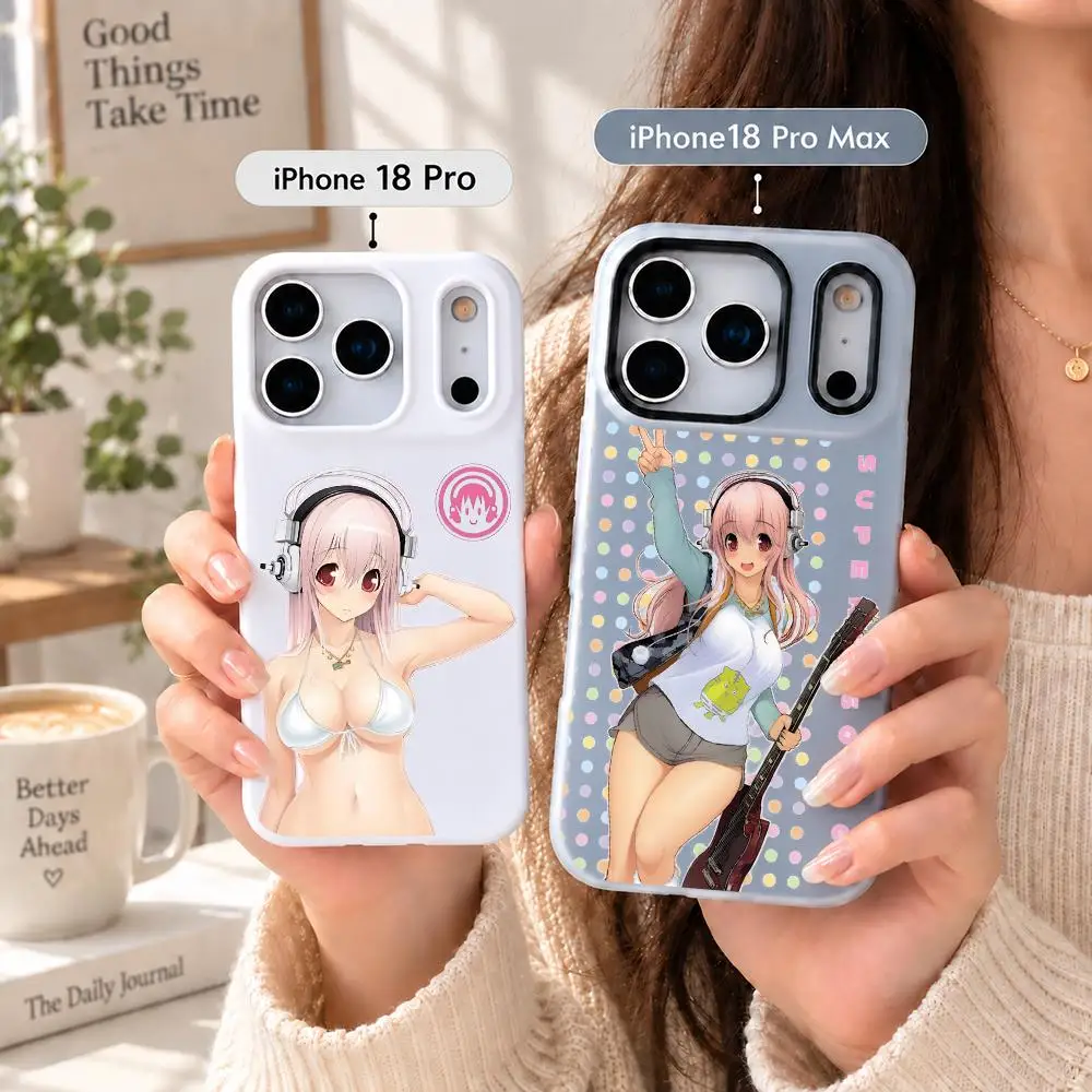 Funda para teléfono con diseño de personaje popular, Super SonicoS, de lujo, en colores llamativos, 2 en 1, para iPhone 18, 17, Air, 16, 15, 14, 13 Pro Max.
