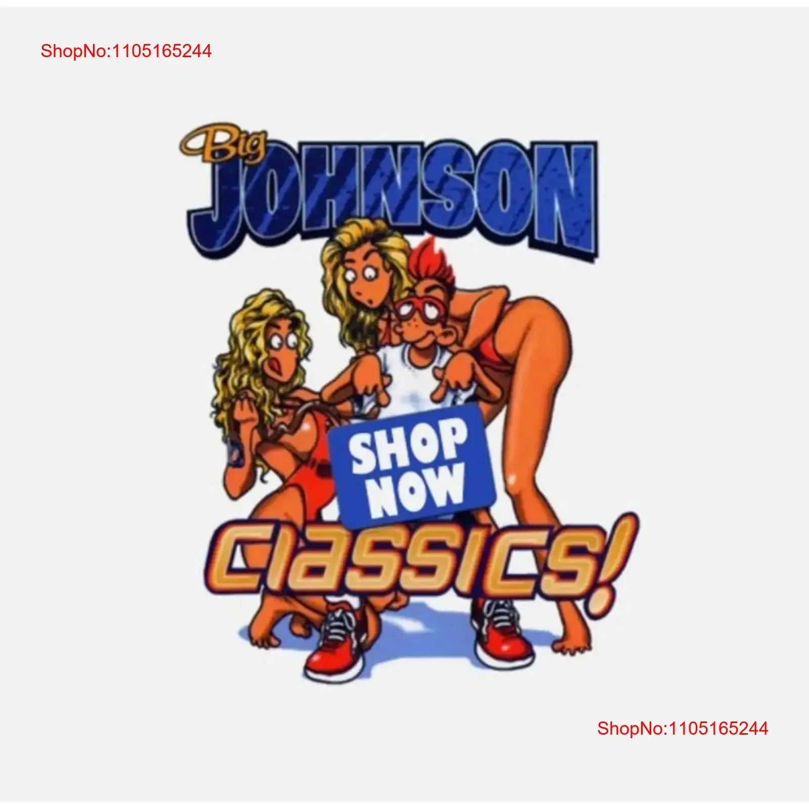 

Белая футболка «Большой Джонсон», трендовая одежда, новинка 2025 года, популярный винтажный стираный дышащий универсальный топ для повседневной носки с графикой