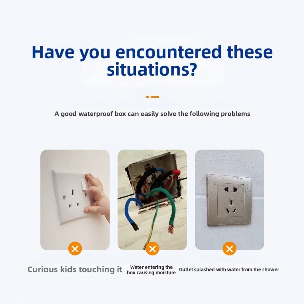 Glue Back Socket Shield Waterproof Socket Cover Robust Design Protection Effortless Attachment Smooth Face Cleaning