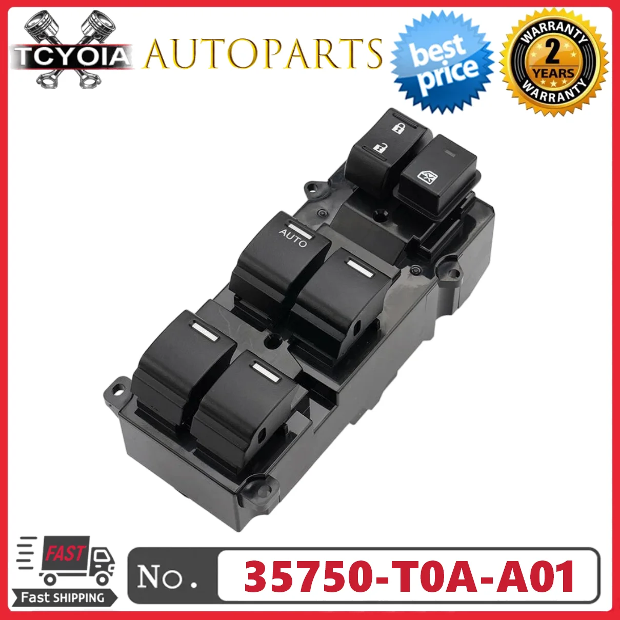 

26Pin Left Driver Side Master Control Window Switch 35750-T0A-A01 35750-T0A-H01 for 2012-2017 Honda Civic 2012-2015 Honda CR-V