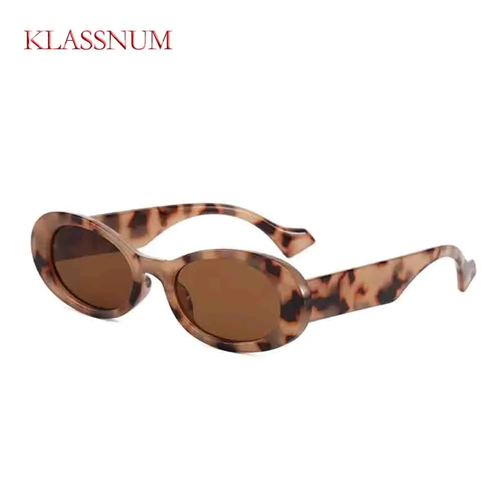 

Fashion Retro Candy Small Oval Sunglasses Women Vintage Leopard Jelly Color Eyewear Men Ins Trending Sun Glasses Shades UV400