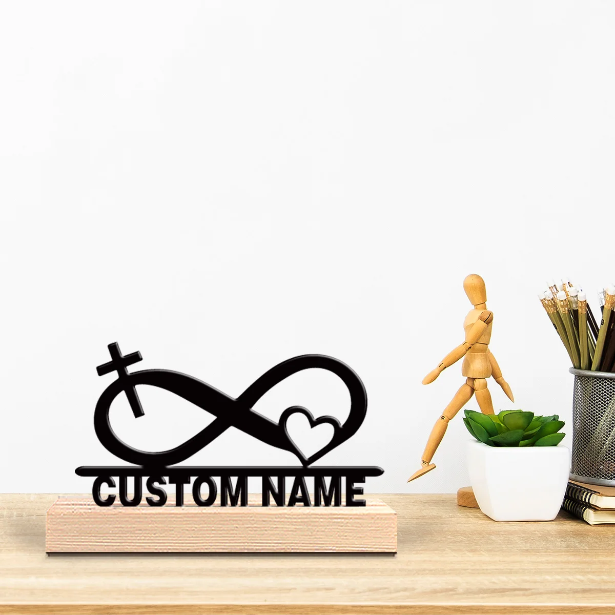 1pc New Design Personalized Custom Glider aircraft Metal Art With Wooden Base Tabletop Decoration Wooden Base Entryway Decor fo