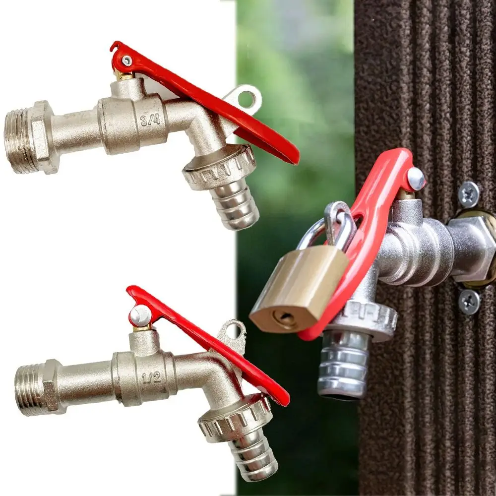 

Durable With Lock Garden Hose Faucet 1/2 Inch 3/4 Inch Replacement Water Tank Connector Garden Tools Zinc Alloy Thread Water Tap