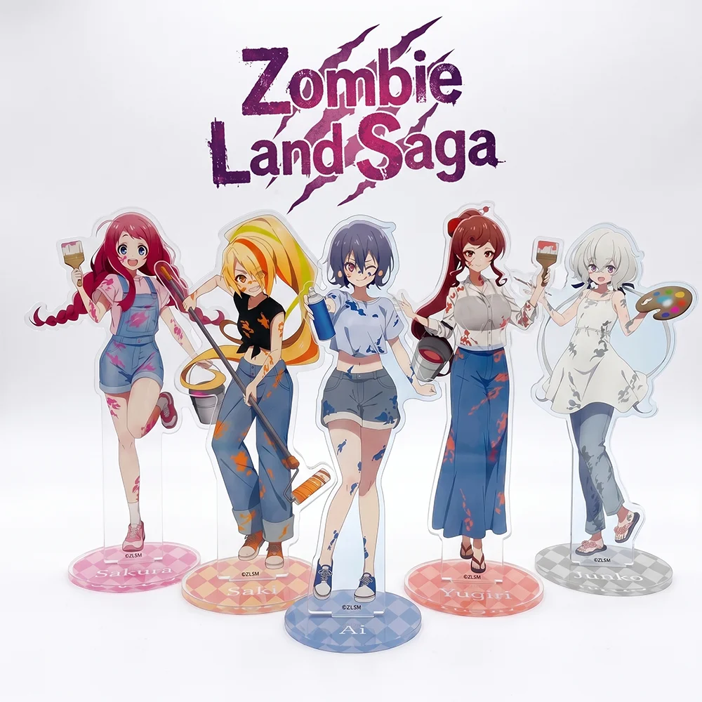 Двусторонняя акриловая подставка-брелок в стиле рисунка из аниме Zombie Land Saga, 15 см, с персонажами Сакура Минамото и Саки Никайдо, подарок для фанатов