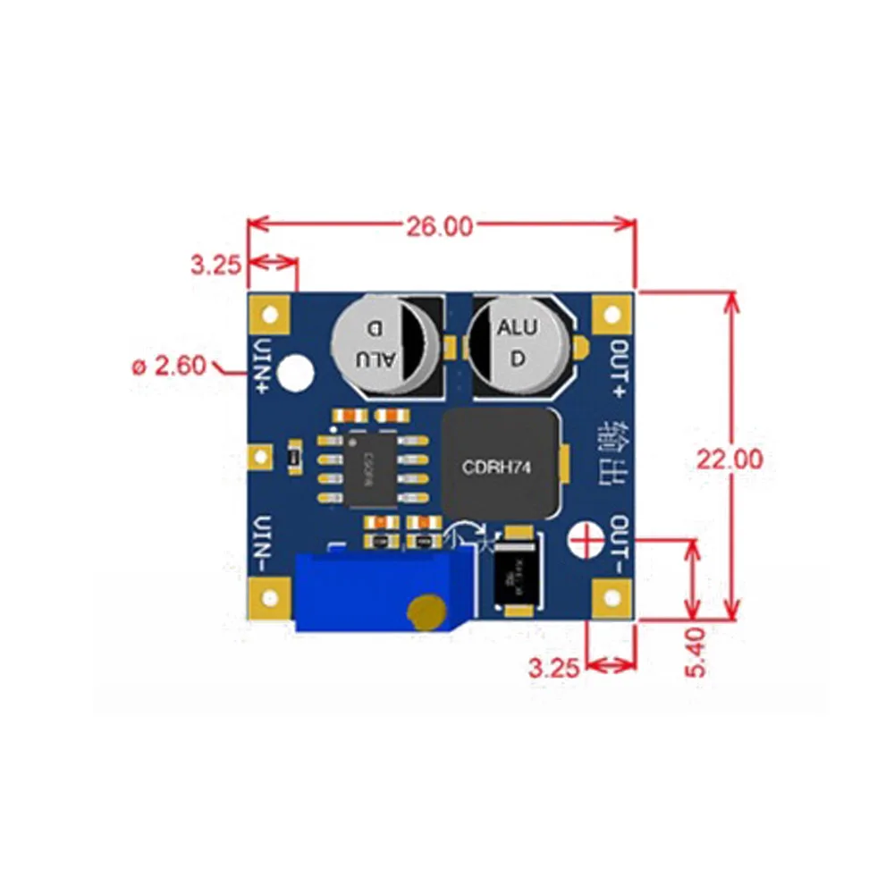 

LX8015 DC-DC Adjustable Voltage Reduction Power Supply Module DC 5-80V to DC 1-62V 1.5A Converter Buck Power Supply Board